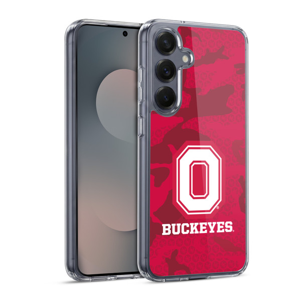 Ohio State University Logo Red Camou Soft Gel Case for Samsung Galaxy S25 & MagSafe