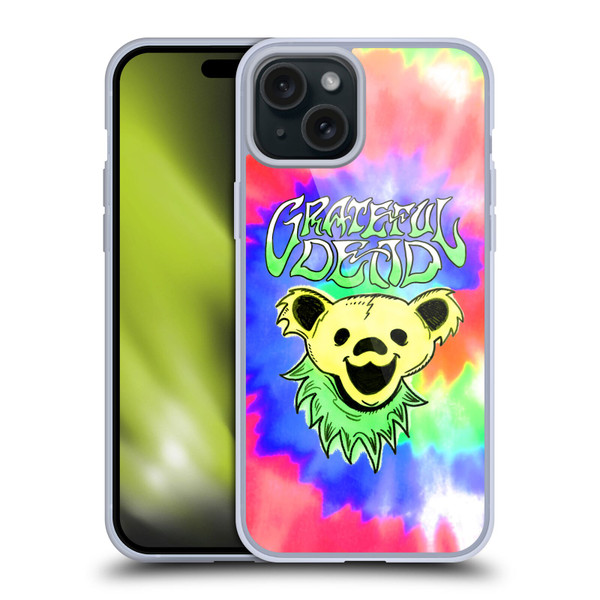 Grateful Dead Trends Bear Tie Dye Soft Gel Case for Apple iPhone 15 Plus & MagSafe