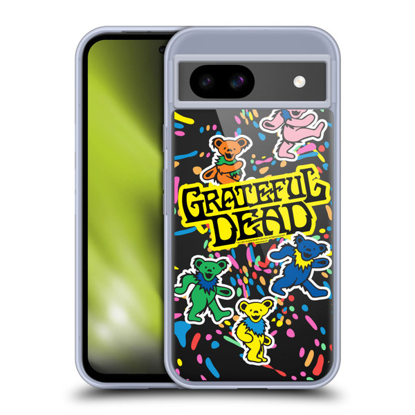 Grateful Dead Trends Bear Color Splatter Soft Gel Case for Google Pixel 8a