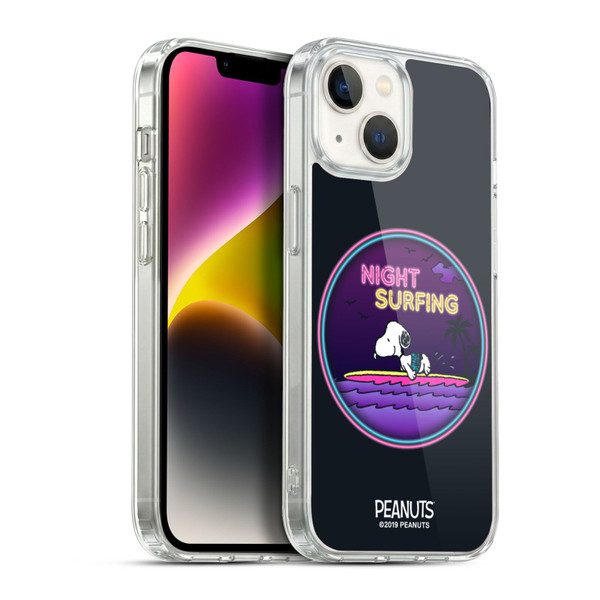Peanuts Snoopy Aloha Disco Night Surfer Soft Gel Case for Apple iPhone 14