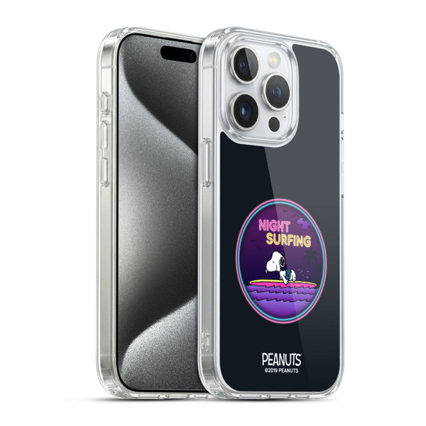 Peanuts Snoopy Aloha Disco Night Surfer Soft Gel Case for Apple iPhone 15 Pro & MagSafe