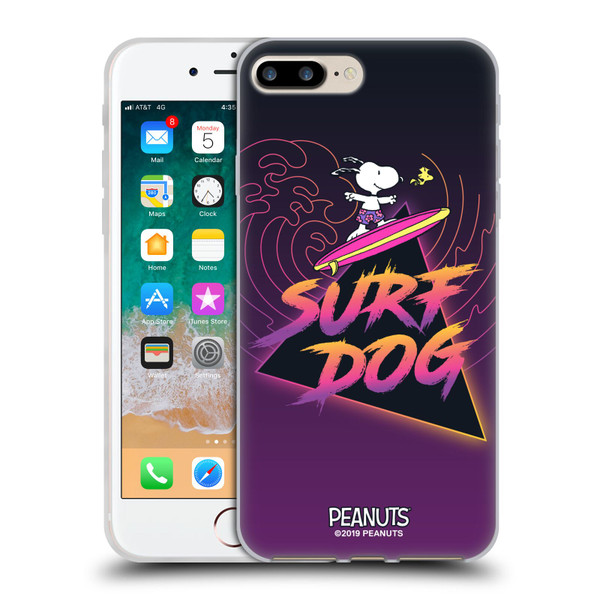 Peanuts Snoopy Aloha Disco Surf Dog Soft Gel Case for Apple iPhone 7 Plus / iPhone 8 Plus & MagSafe