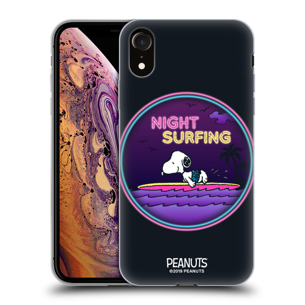 Peanuts Snoopy Aloha Disco Night Surfer Soft Gel Case for Apple iPhone XR