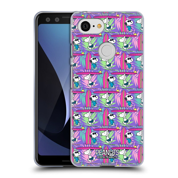 Peanuts Snoopy Aloha Disco Surf Pattern Soft Gel Case for Google Pixel 3