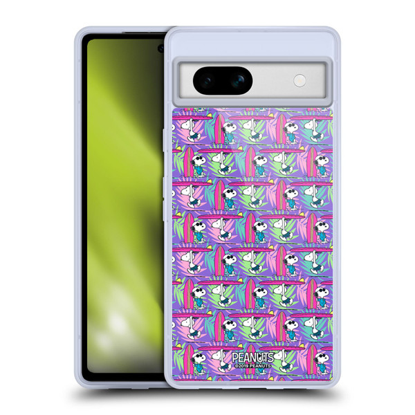 Peanuts Snoopy Aloha Disco Surf Pattern Soft Gel Case for Google Pixel 7a