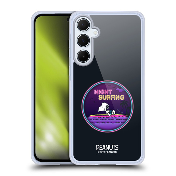 Peanuts Snoopy Aloha Disco Night Surfer Soft Gel Case for Samsung Galaxy A55 5G
