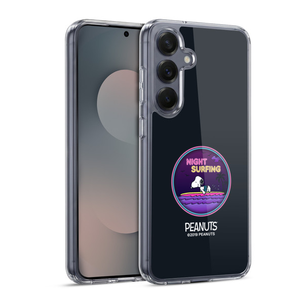 Peanuts Snoopy Aloha Disco Night Surfer Soft Gel Case for Samsung Galaxy S25 & MagSafe