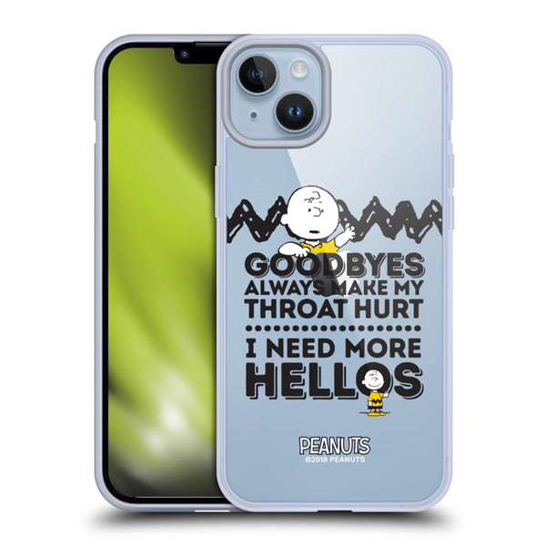 Peanuts Charlie Brown Hellos Soft Gel Case for Apple iPhone 14 Plus & MagSafe