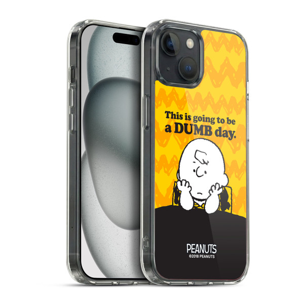 Peanuts Charlie Brown Dumb Day Soft Gel Case for Apple iPhone 15 Plus & MagSafe