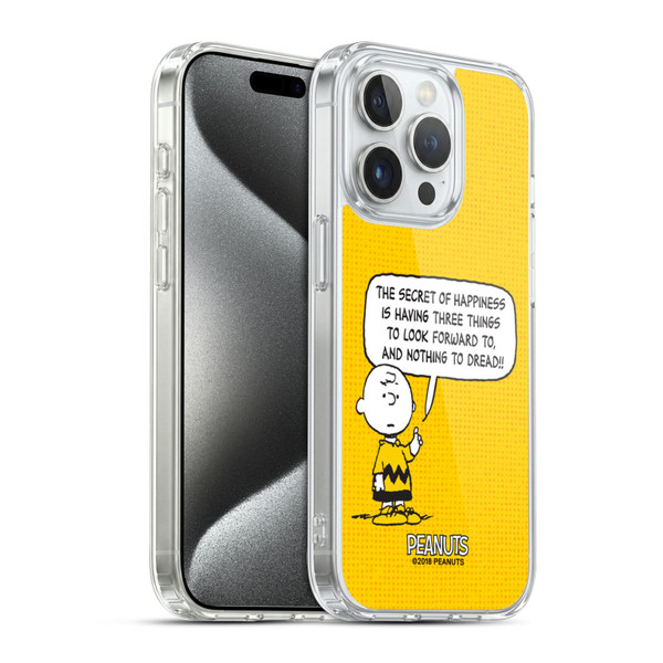 Peanuts Charlie Brown Happiness Soft Gel Case for Apple iPhone 15 Pro & MagSafe