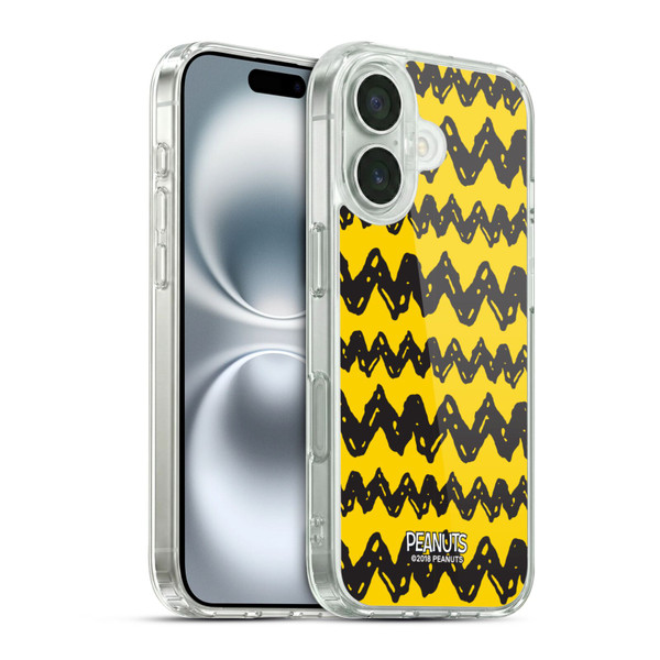 Peanuts Charlie Brown Patterns Soft Gel Case for Apple iPhone 16 & MagSafe
