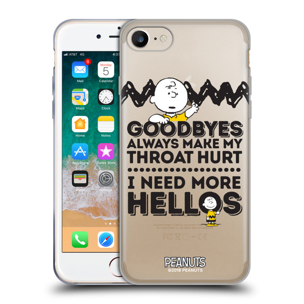 Peanuts Charlie Brown Hellos Soft Gel Case for Apple iPhone 7 / 8 / SE 2020 & 2022 & MagSafe