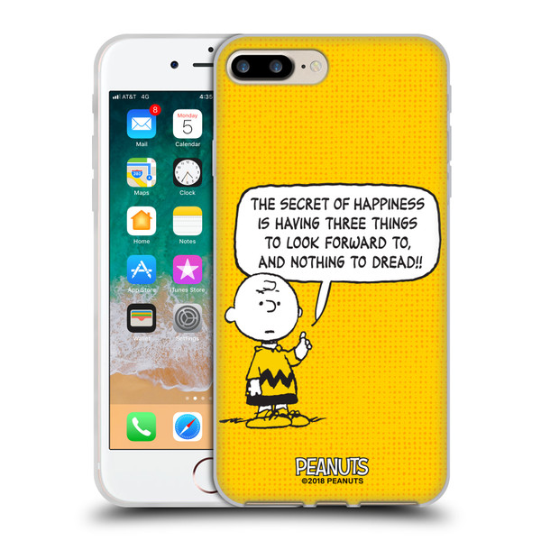 Peanuts Charlie Brown Happiness Soft Gel Case for Apple iPhone 7 Plus / iPhone 8 Plus & MagSafe