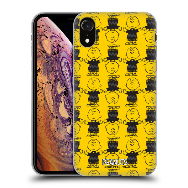 Peanuts Charlie Brown Patterns 2 Soft Gel Case for Apple iPhone XR