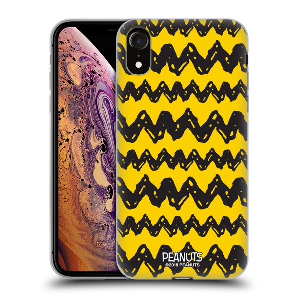 Peanuts Charlie Brown Patterns Soft Gel Case for Apple iPhone XR