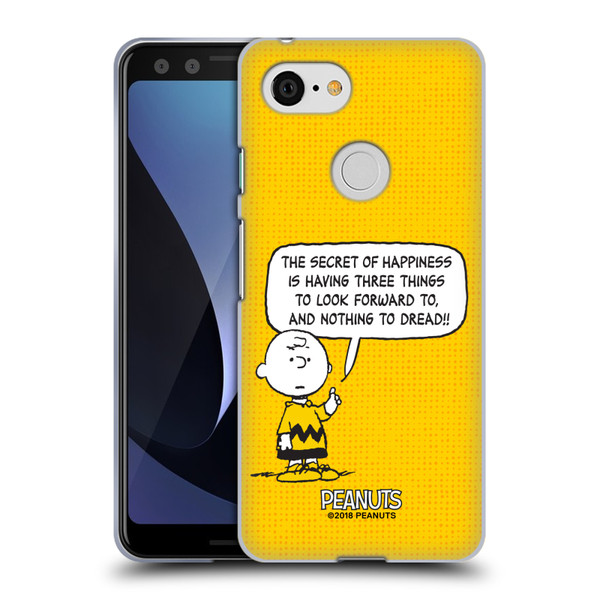 Peanuts Charlie Brown Happiness Soft Gel Case for Google Pixel 3