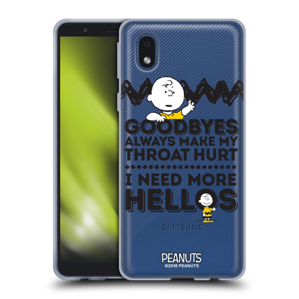 Peanuts Charlie Brown Hellos Soft Gel Case for Samsung Galaxy A01 Core (2020)