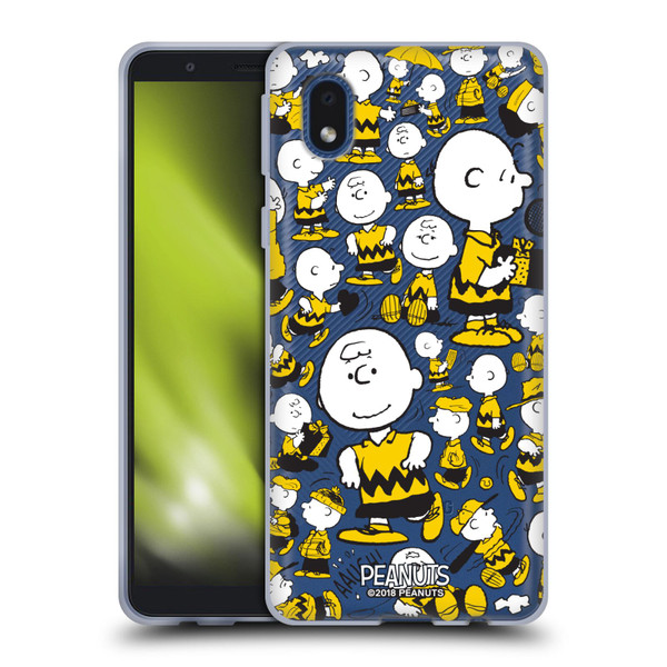 Peanuts Charlie Brown Patterns 3 Soft Gel Case for Samsung Galaxy A01 Core (2020)