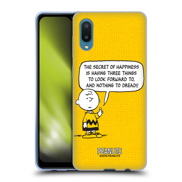 Peanuts Charlie Brown Happiness Soft Gel Case for Samsung Galaxy A02/M02 (2021)