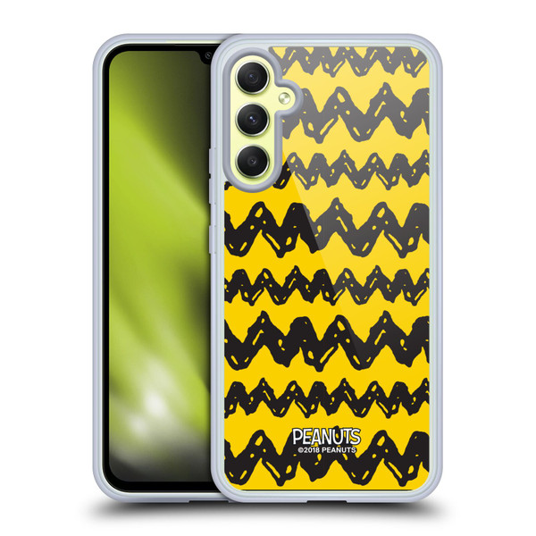 Peanuts Charlie Brown Patterns Soft Gel Case for Samsung Galaxy A34 5G