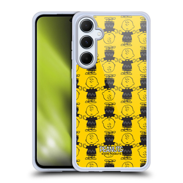 Peanuts Charlie Brown Patterns 2 Soft Gel Case for Samsung Galaxy A55 5G