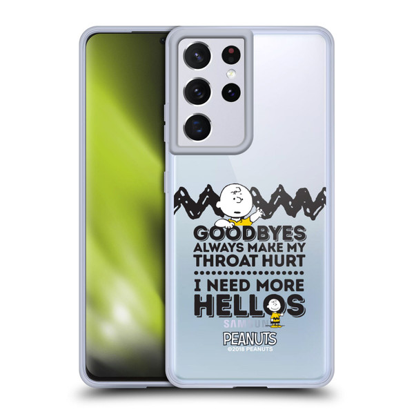 Peanuts Charlie Brown Hellos Soft Gel Case for Samsung Galaxy S21 Ultra 5G & MagSafe