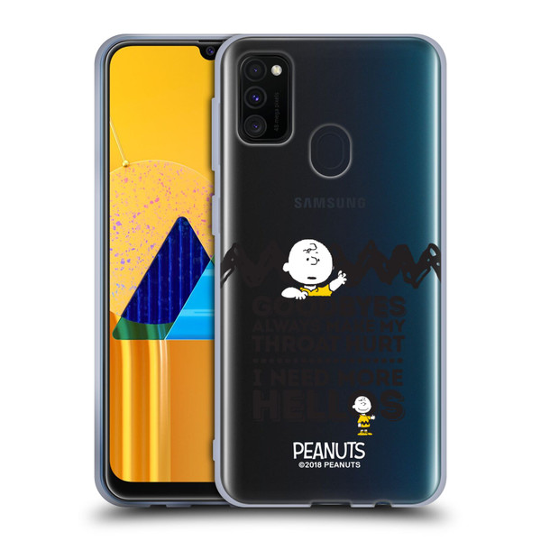 Peanuts Charlie Brown Hellos Soft Gel Case for Samsung Galaxy M30s (2019)/M21 (2020)