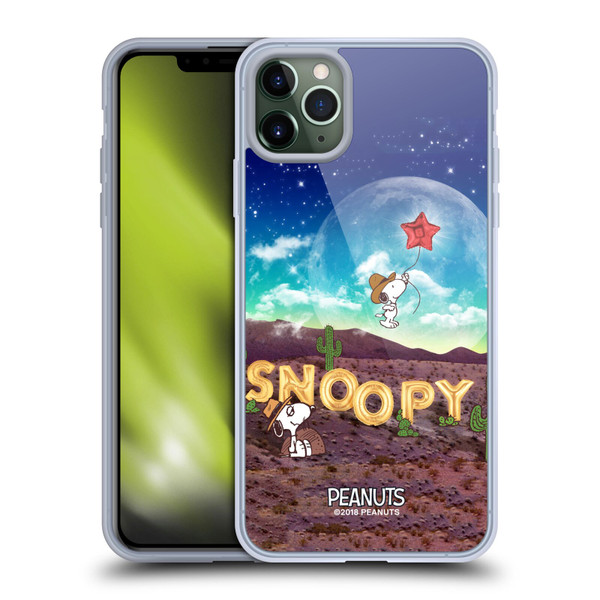 Peanuts Snoopy Space Cowboy Nebula Fly Balloon Soft Gel Case for Apple iPhone 11 Pro Max & MagSafe