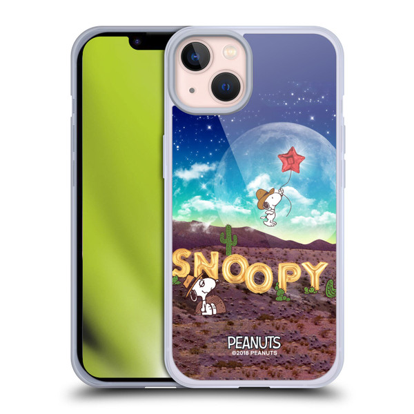 Peanuts Snoopy Space Cowboy Nebula Fly Balloon Soft Gel Case for Apple iPhone 13 & MagSafe