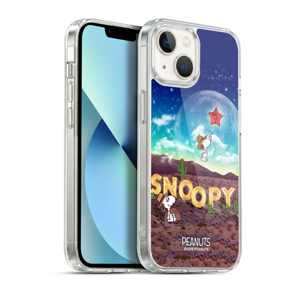 Peanuts Snoopy Space Cowboy Nebula Fly Balloon Soft Gel Case for Apple iPhone 13