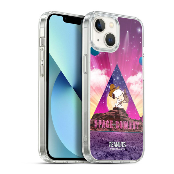 Peanuts Snoopy Space Cowboy Nebula Triangle Soft Gel Case for Apple iPhone 13