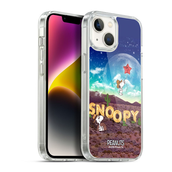 Peanuts Snoopy Space Cowboy Nebula Fly Balloon Soft Gel Case for Apple iPhone 14
