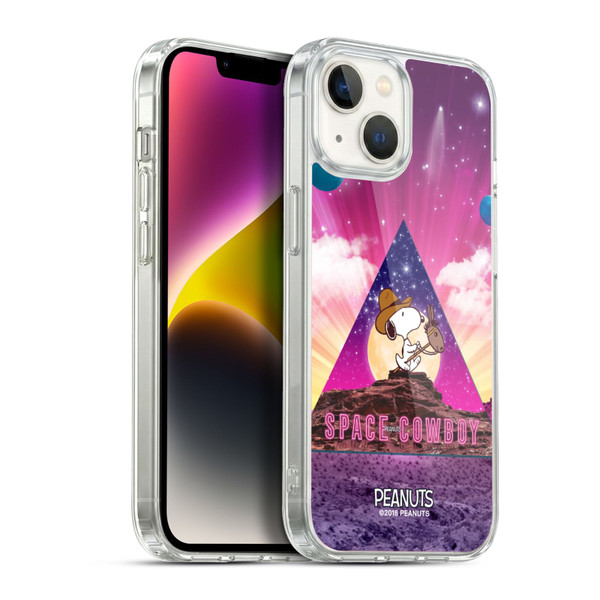 Peanuts Snoopy Space Cowboy Nebula Triangle Soft Gel Case for Apple iPhone 14