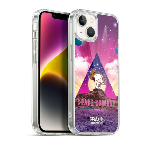 Peanuts Snoopy Space Cowboy Nebula Triangle Soft Gel Case for Apple iPhone 14 Plus & MagSafe