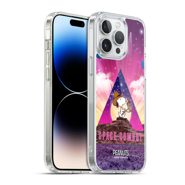Peanuts Snoopy Space Cowboy Nebula Triangle Soft Gel Case for Apple iPhone 14 Pro Max & MagSafe