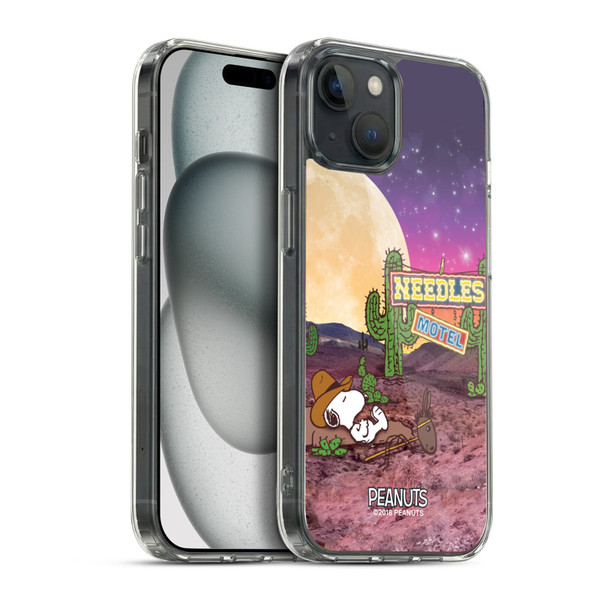 Peanuts Snoopy Space Cowboy Nebula Cactus Needles Soft Gel Case for Apple iPhone 15 Plus & MagSafe