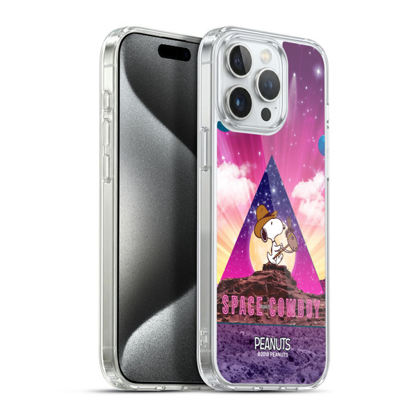 Peanuts Snoopy Space Cowboy Nebula Triangle Soft Gel Case for Apple iPhone 15 Pro Max & MagSafe