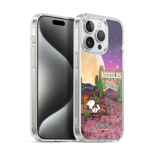 Peanuts Snoopy Space Cowboy Nebula Cactus Needles Soft Gel Case for Apple iPhone 15 Pro & MagSafe