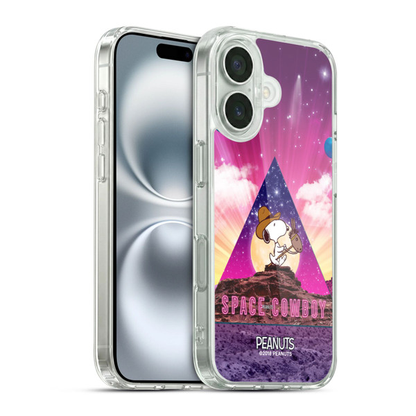 Peanuts Snoopy Space Cowboy Nebula Triangle Soft Gel Case for Apple iPhone 16 & MagSafe