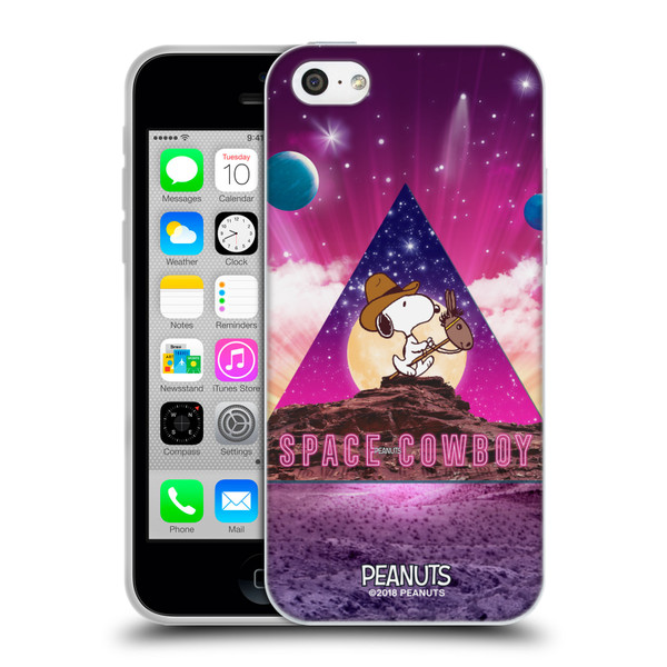 Peanuts Snoopy Space Cowboy Nebula Triangle Soft Gel Case for Apple iPhone 5c