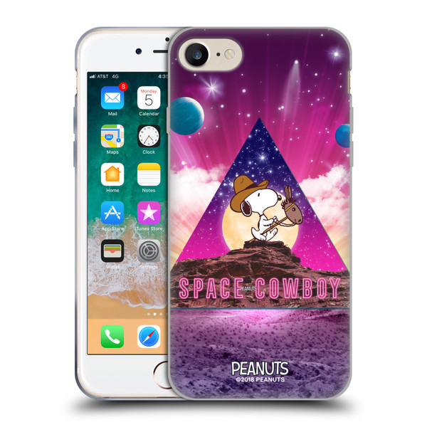 Peanuts Snoopy Space Cowboy Nebula Triangle Soft Gel Case for Apple iPhone 7 / 8 / SE 2020 & 2022 & MagSafe