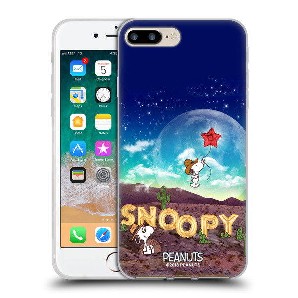Peanuts Snoopy Space Cowboy Nebula Fly Balloon Soft Gel Case for Apple iPhone 7 Plus / iPhone 8 Plus & MagSafe