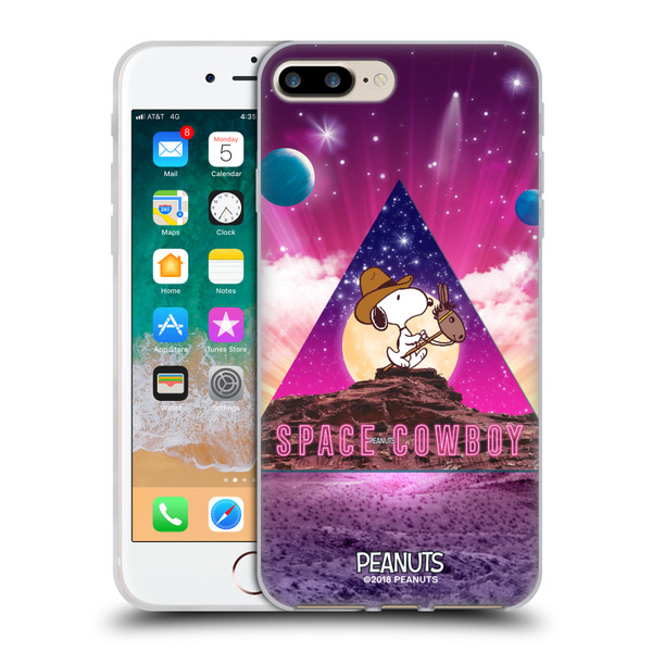 Peanuts Snoopy Space Cowboy Nebula Triangle Soft Gel Case for Apple iPhone 7 Plus / iPhone 8 Plus & MagSafe