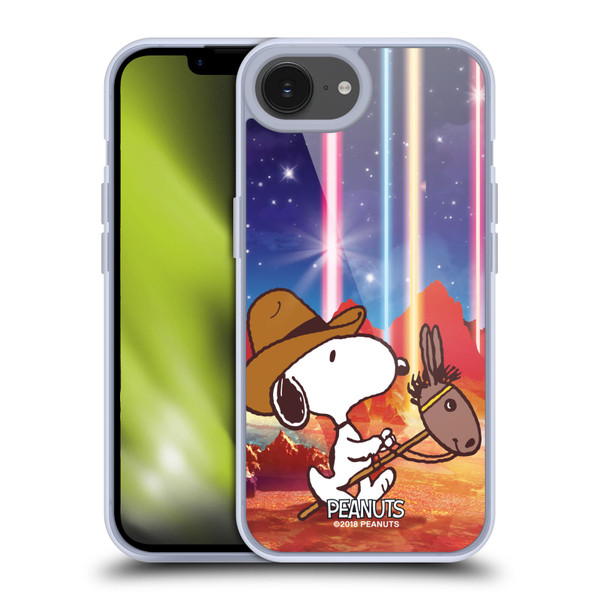 Peanuts Snoopy Space Cowboy Nebula Horse Riding Soft Gel Case for Apple iPhone 16e & MagSafe