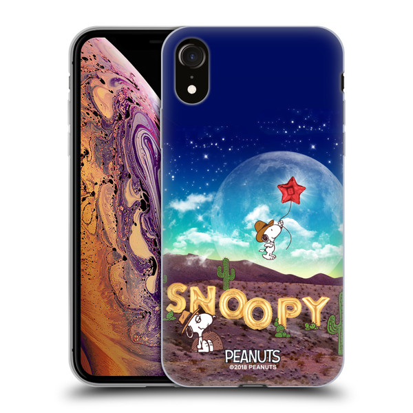 Peanuts Snoopy Space Cowboy Nebula Fly Balloon Soft Gel Case for Apple iPhone XR