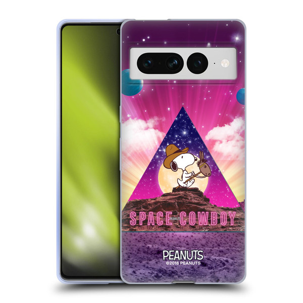 Peanuts Snoopy Space Cowboy Nebula Triangle Soft Gel Case for Google Pixel 7 Pro
