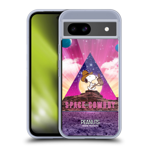 Peanuts Snoopy Space Cowboy Nebula Triangle Soft Gel Case for Google Pixel 8a