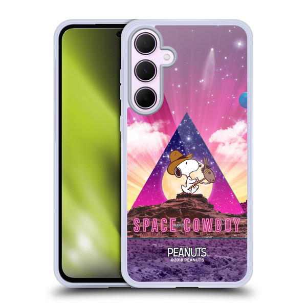 Peanuts Snoopy Space Cowboy Nebula Triangle Soft Gel Case for Samsung Galaxy A35 5G