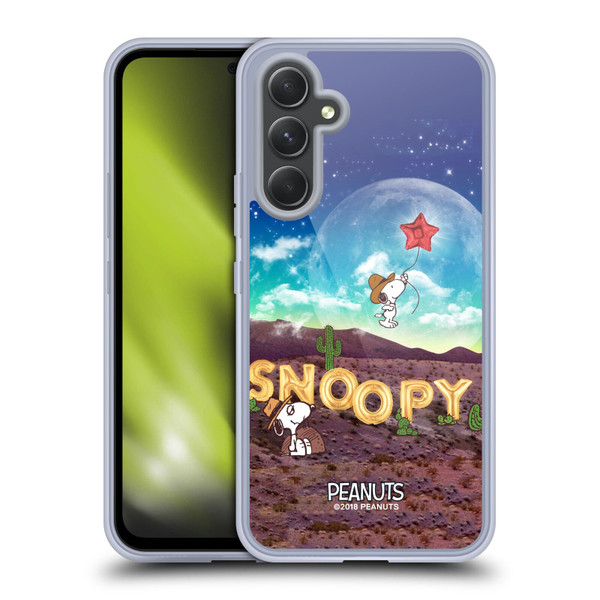 Peanuts Snoopy Space Cowboy Nebula Fly Balloon Soft Gel Case for Samsung Galaxy A54 5G