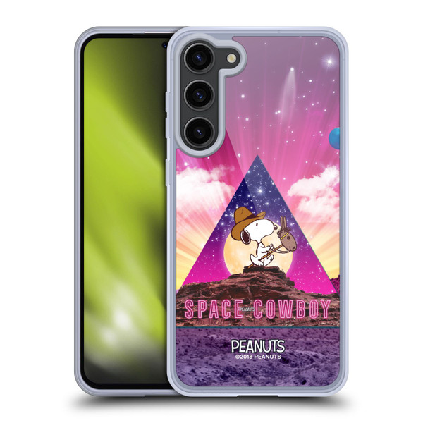 Peanuts Snoopy Space Cowboy Nebula Triangle Soft Gel Case for Samsung Galaxy S23+ 5G & MagSafe